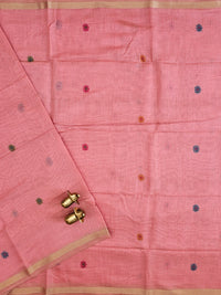 Soft Cotton with Weaving Floral Pattern  - Pink