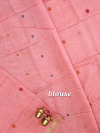 Soft Cotton with Weaving Floral Pattern  - Pink