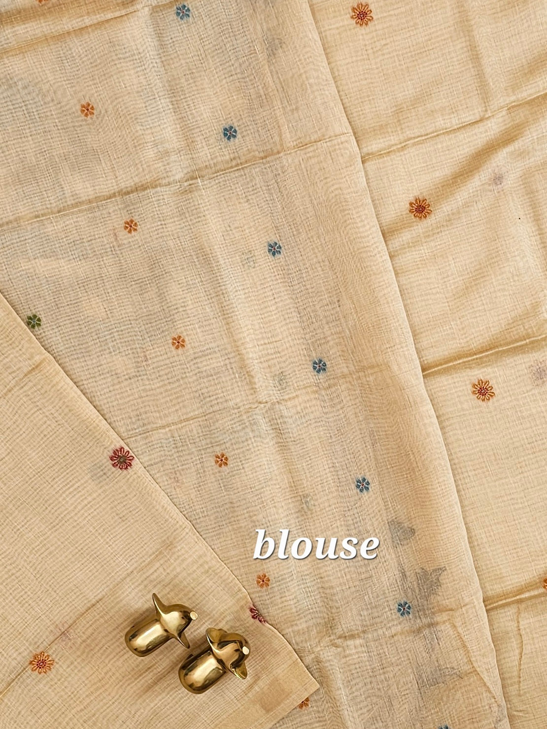 Soft Cotton with Weaving Floral Pattern  - Cream