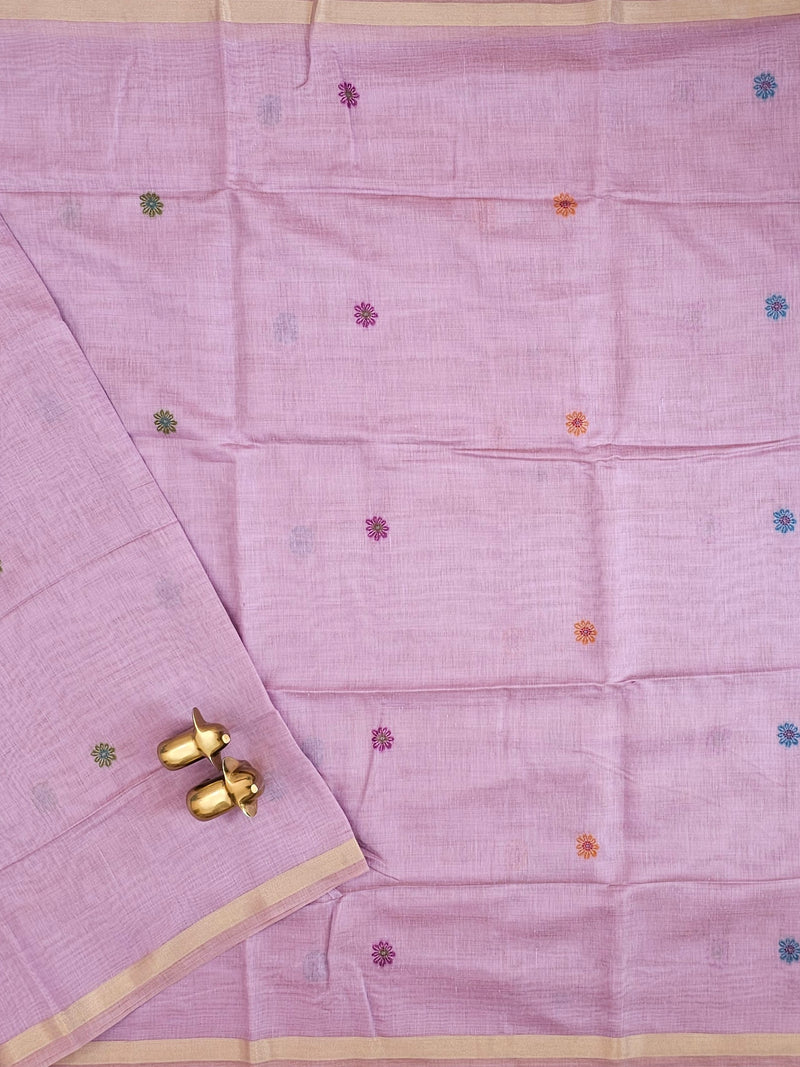 Soft Cotton with Weaving Floral Pattern  - Lavender