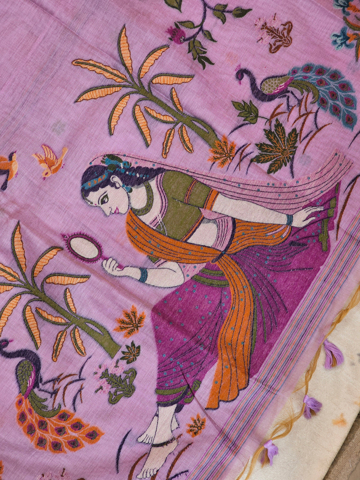 Soft Cotton with Weaving Floral Pattern  - Lavender