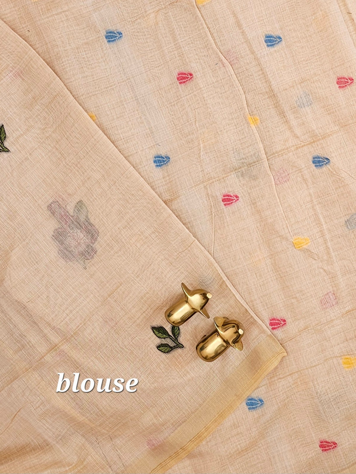 Soft Cotton with Weaving Floral Pattern  - Cream