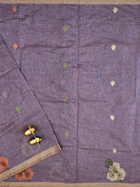 Soft Cotton with Weaving Floral Pattern  - Dark Purple