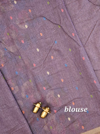 Soft Cotton with Weaving Floral Pattern  - Dark Purple