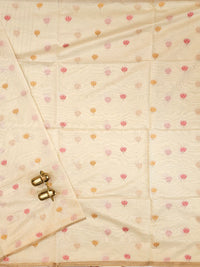 Semi Kota with Jamdani Saree - Cream
