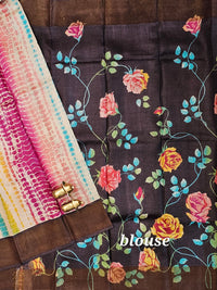Pure Desi Tussar Silk  - Multi Shade Shibori