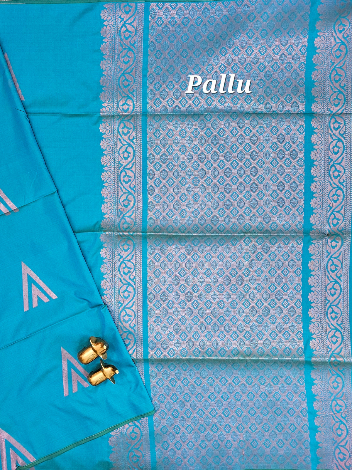 Blue with Green Dual Shade Copper Zari Woven Semi Soft Silk Saree