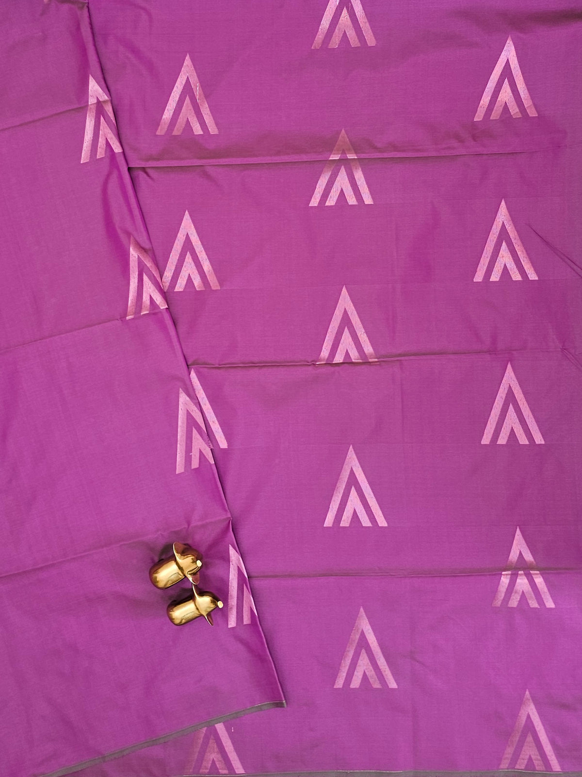 Purple with Green Dual Shade Copper Zari Woven Semi Soft Silk Saree