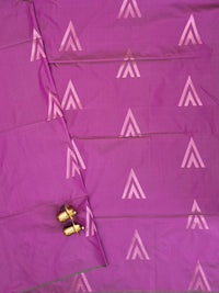 Purple with Green Dual Shade Copper Zari Woven Semi Soft Silk Saree