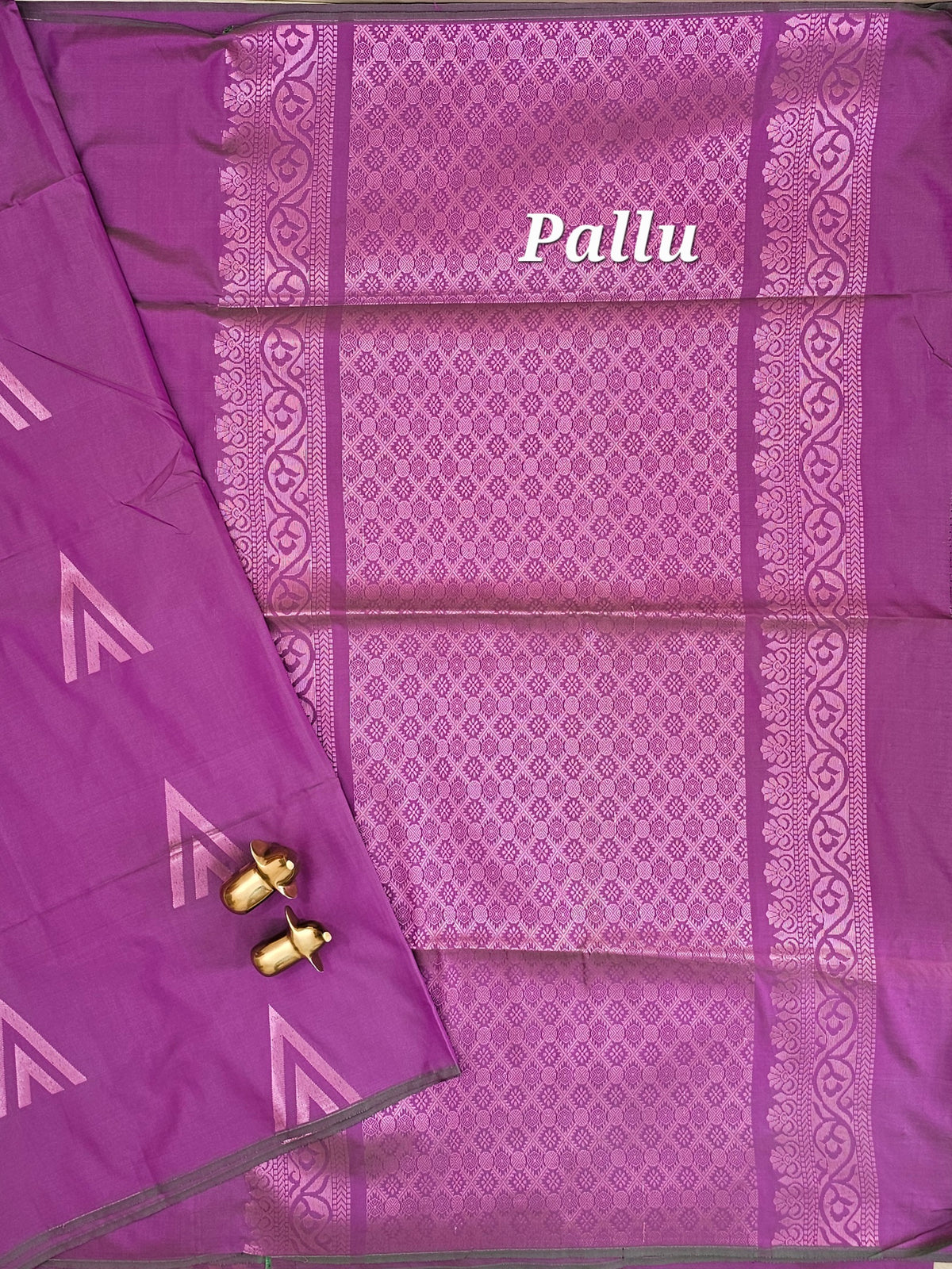 Purple with Green Dual Shade Copper Zari Woven Semi Soft Silk Saree