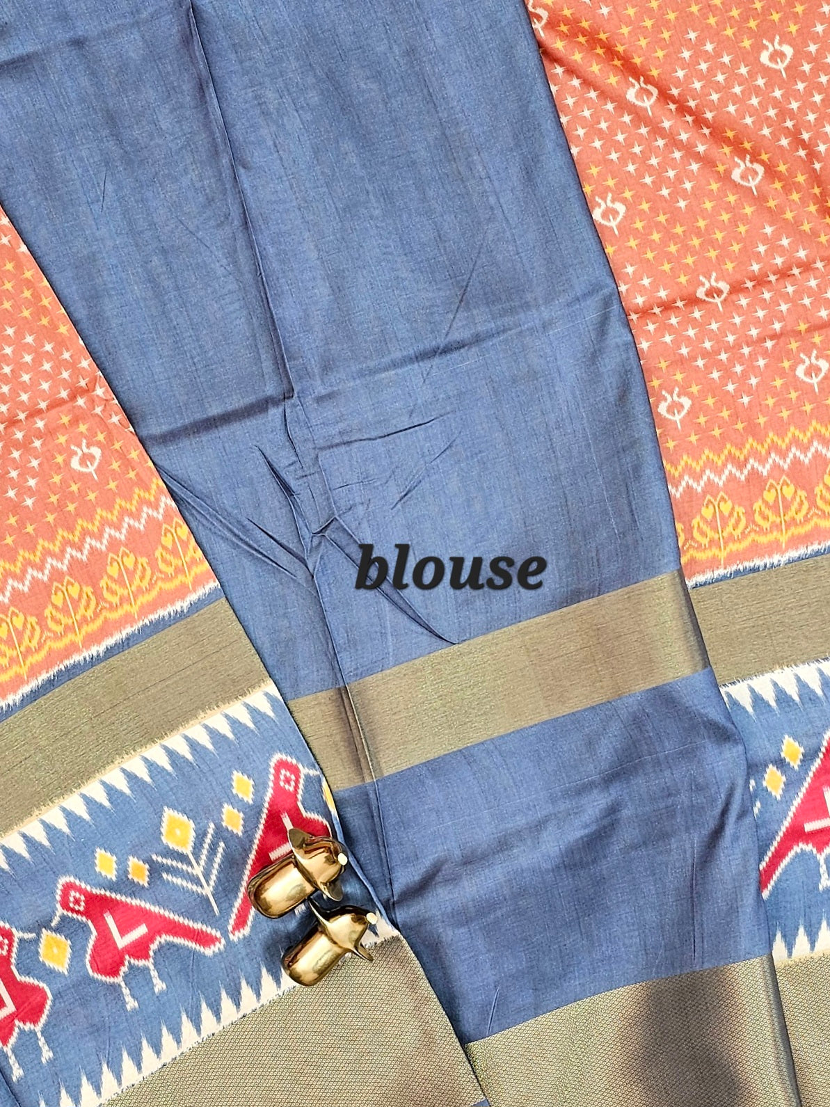 Pochampally Art Silk Saree - Brown with Grey