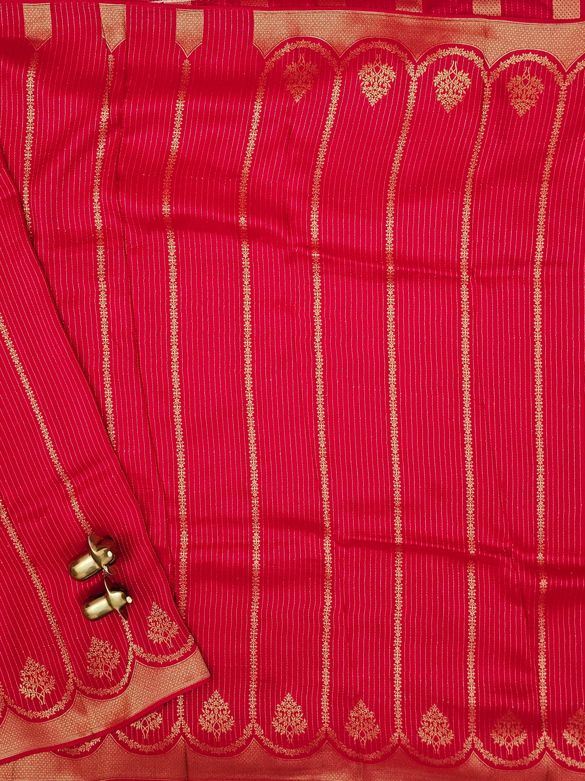 Semi Kathan Silk Saree - Red