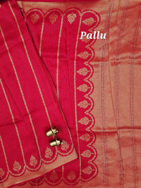 Semi Kathan Silk Saree - Red