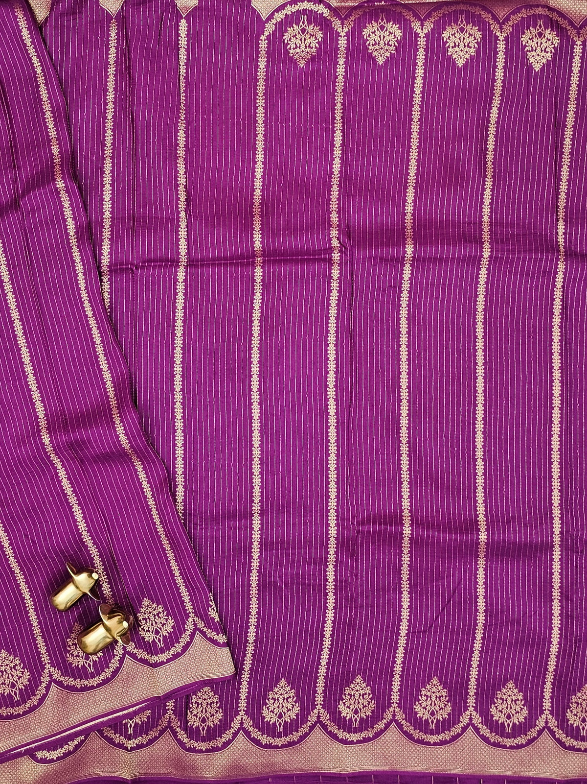 Semi Kathan Silk Saree - Purple