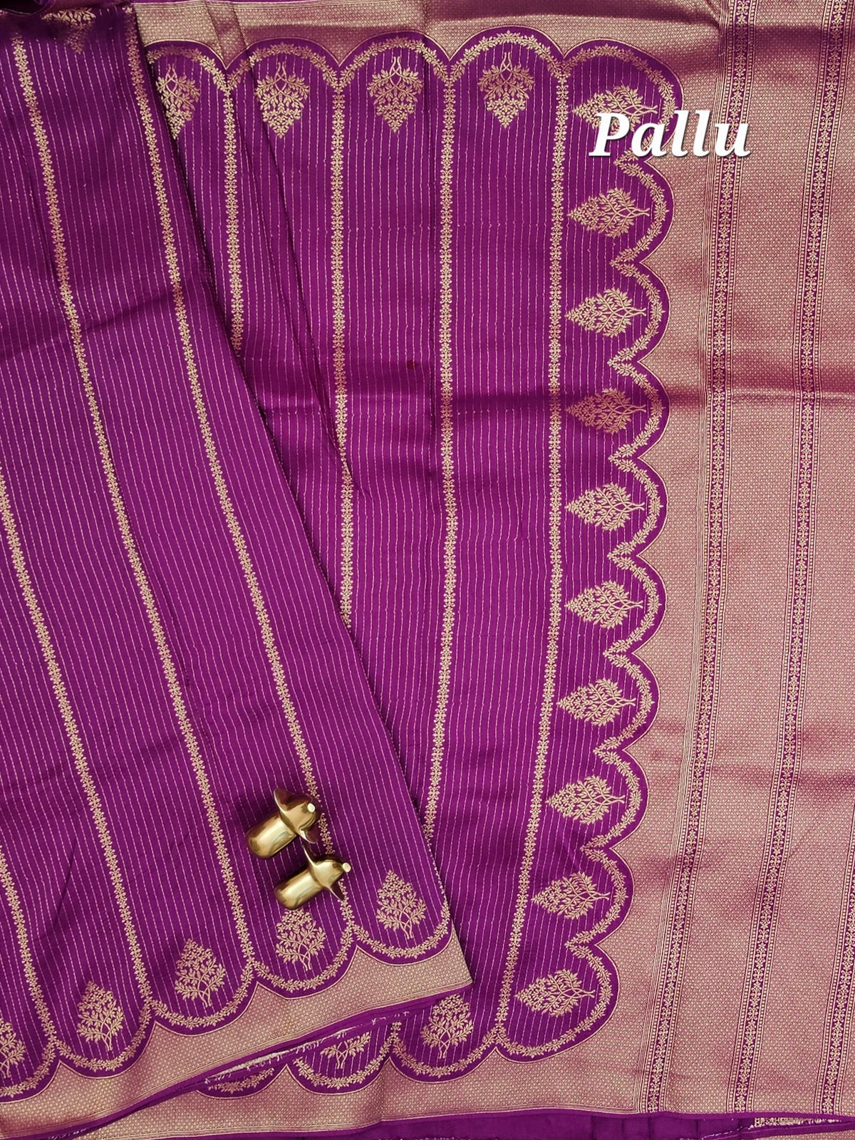 Semi Kathan Silk Saree - Purple