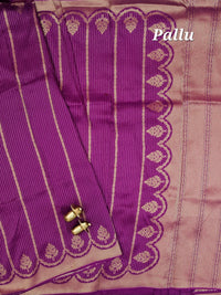 Semi Kathan Silk Saree - Purple