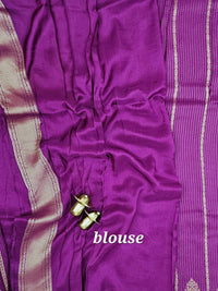 Semi Kathan Silk Saree - Purple