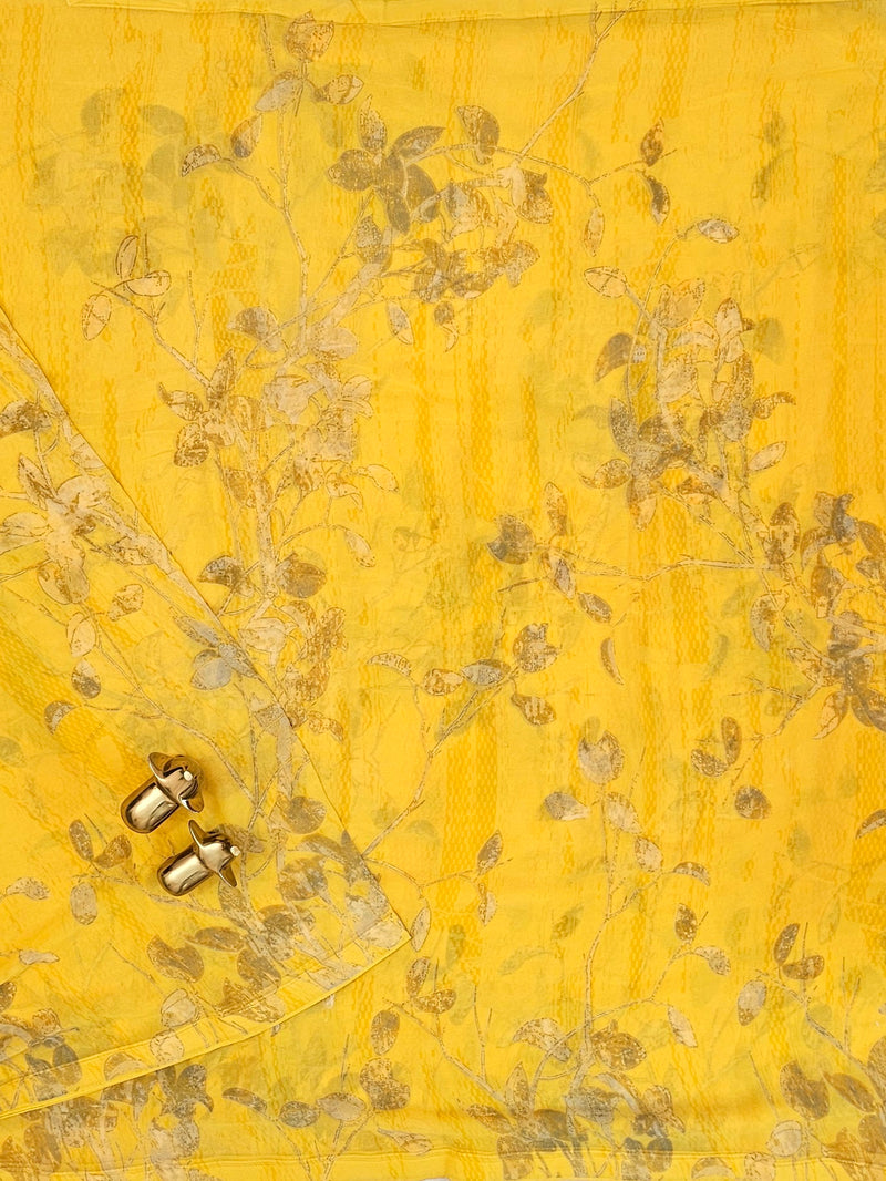 Georgette Saree - Yellow