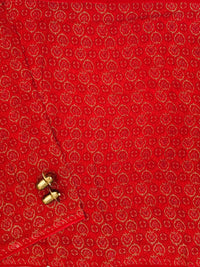 Georgette Saree - Tomato Red