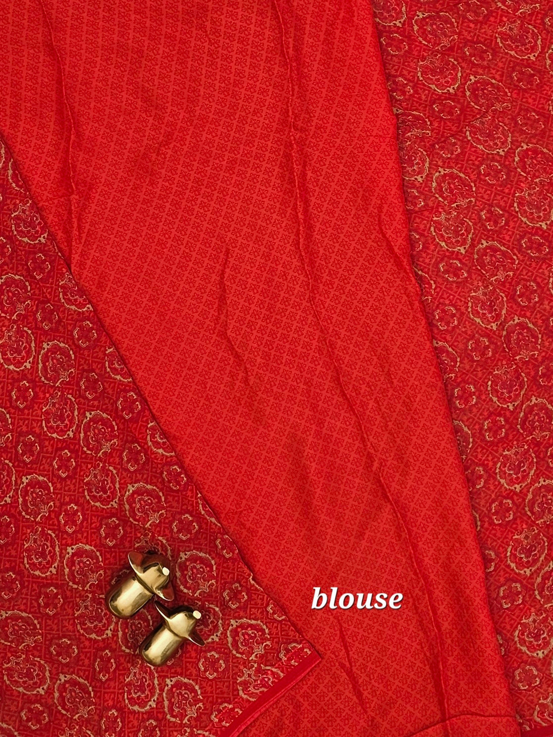 Georgette Saree - Tomato Red