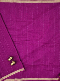 Jute Tussar with Sequence Weaving Zari Border Saree  - Purple