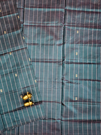Chinnalampattu Saree - Peacock Green with Blue