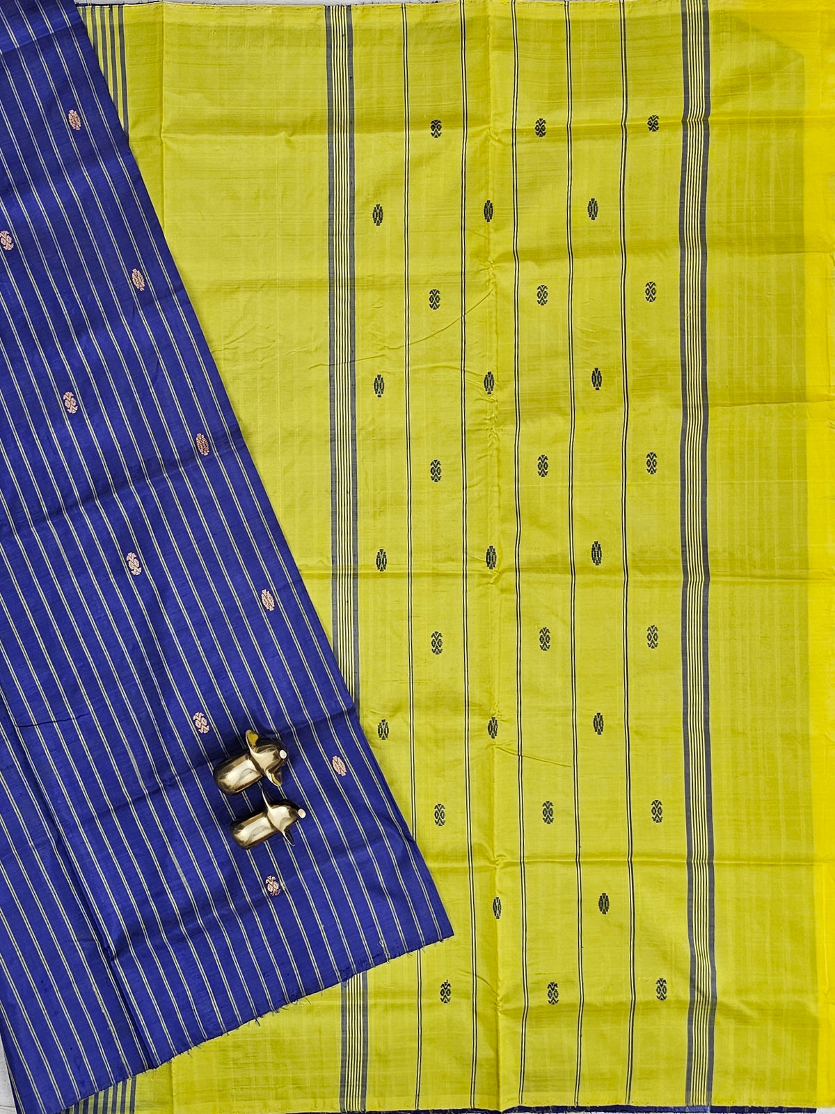 Chinnalampattu Saree - Blue with Yellow