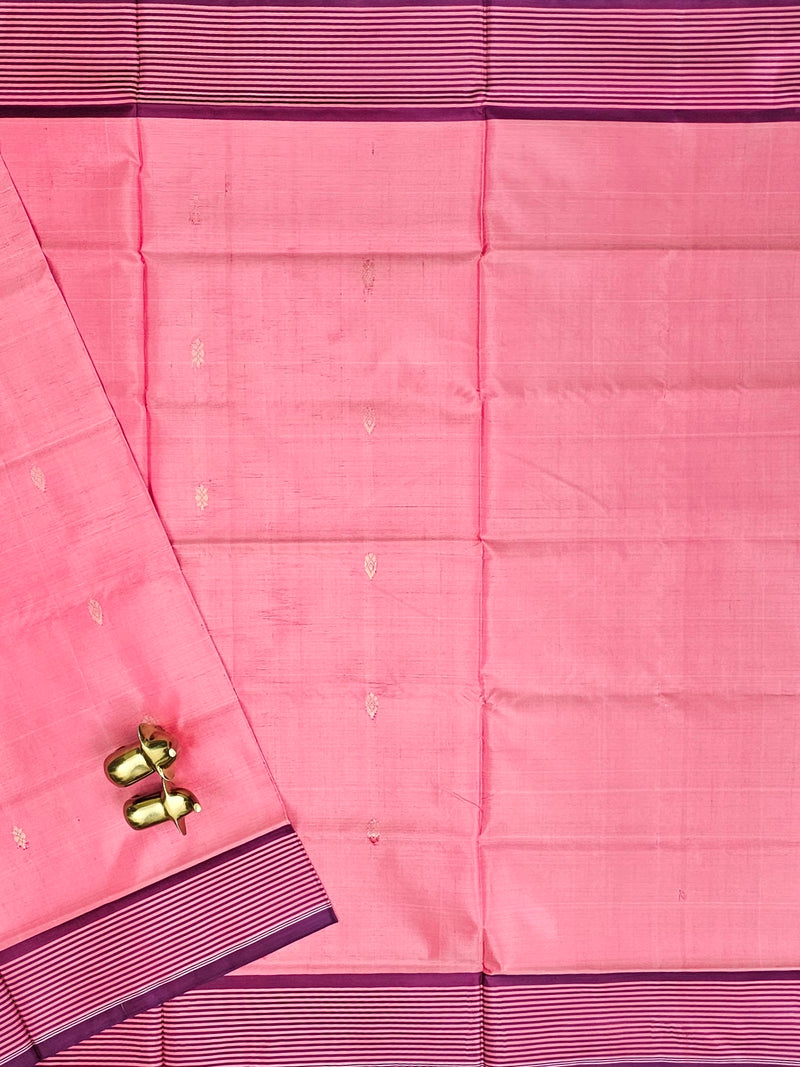 Chinnalampattu Saree -  Peach with Maroon
