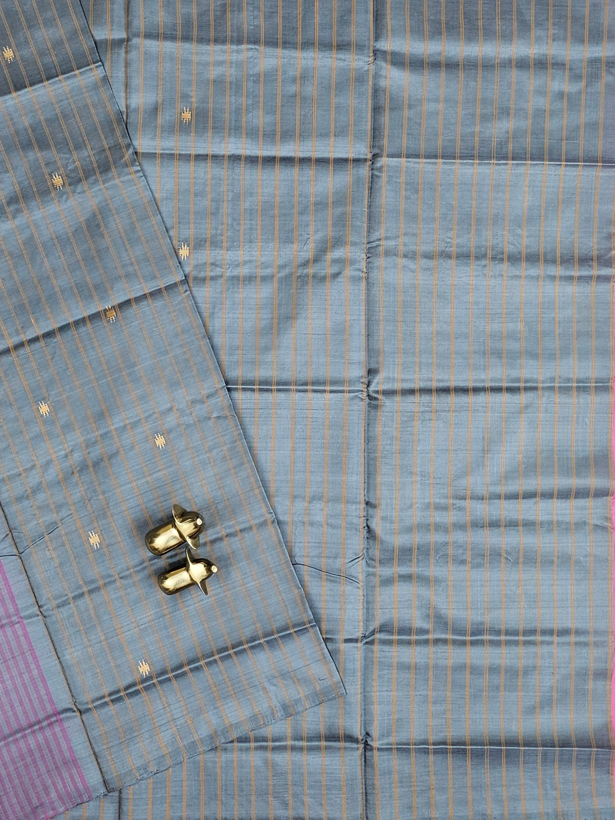 Chinnalampattu Saree -  Grey with Pink