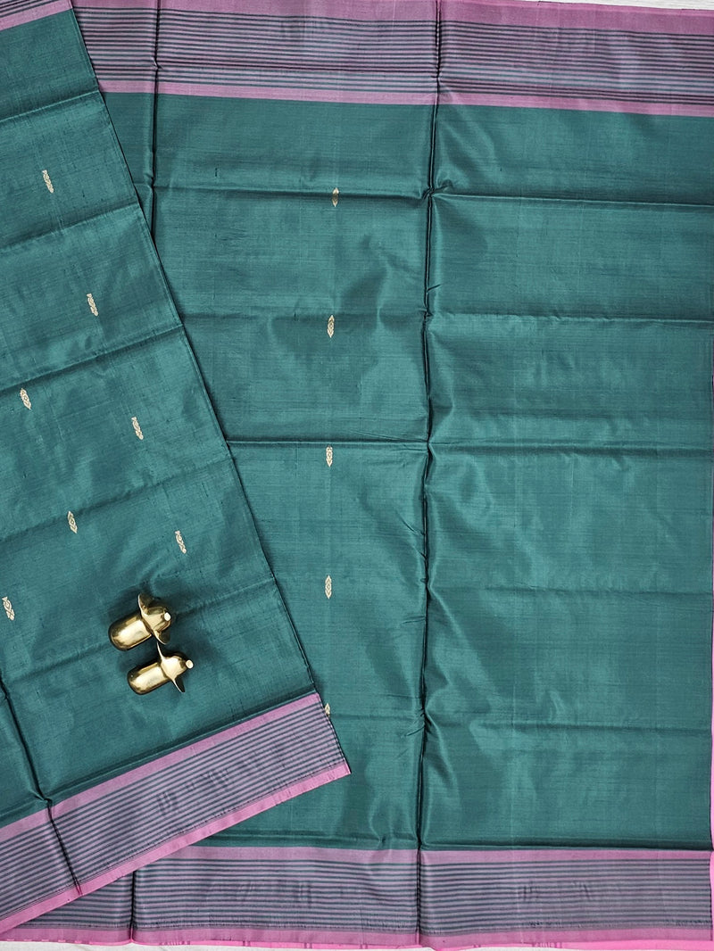 Chinnalampattu Saree - Green with Pink