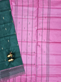 Chinnalampattu Saree - Green with Pink