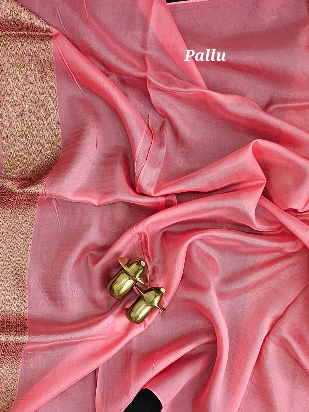 Jute Banarasi Silk Saree -  Black with Pink