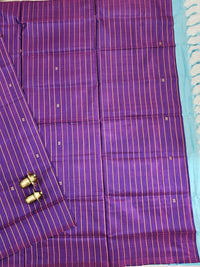 Chinnalampattu Saree - Purple with Blue