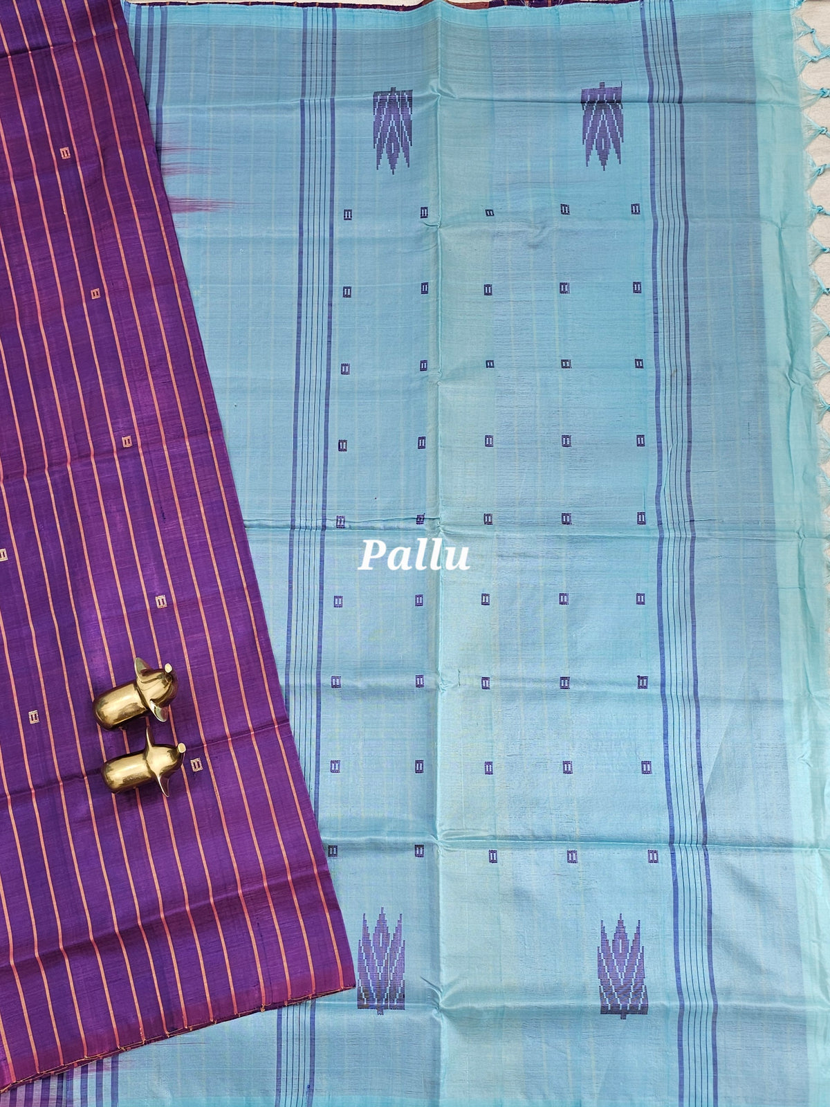 Chinnalampattu Saree - Purple with Blue