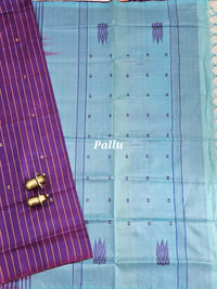 Chinnalampattu Saree - Purple with Blue
