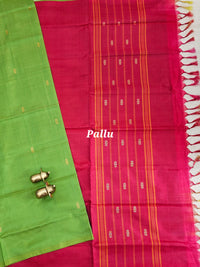 Chinnalampattu Saree - Green with Pink