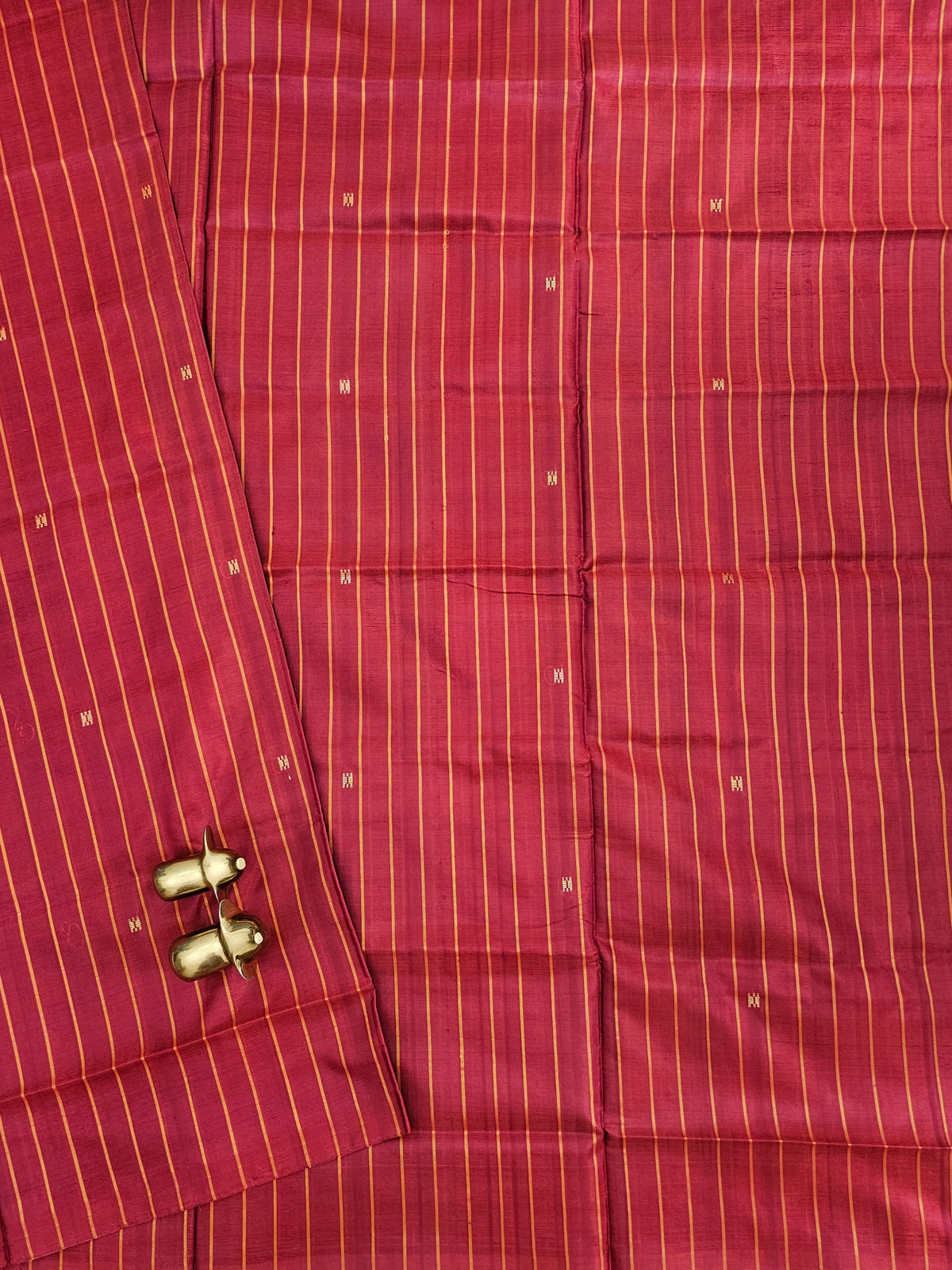 Chinnalampattu Saree - Dark Red with Sea Green