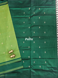 Chinnalampattu Saree - Light Green with Dark Green
