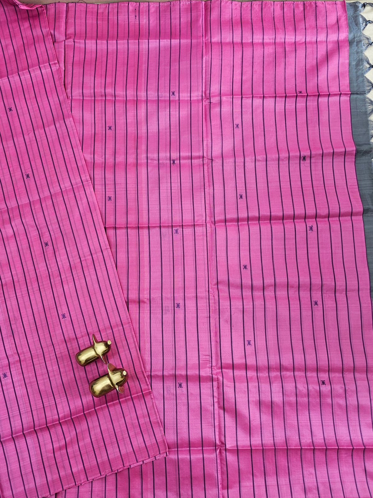Chinnalampattu Saree - Pink with Grey
