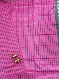 Chinnalampattu Saree - Pink with Grey