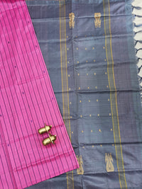 Chinnalampattu Saree - Pink with Grey