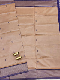 Chinnalampattu Saree - Beige with Dark Purple