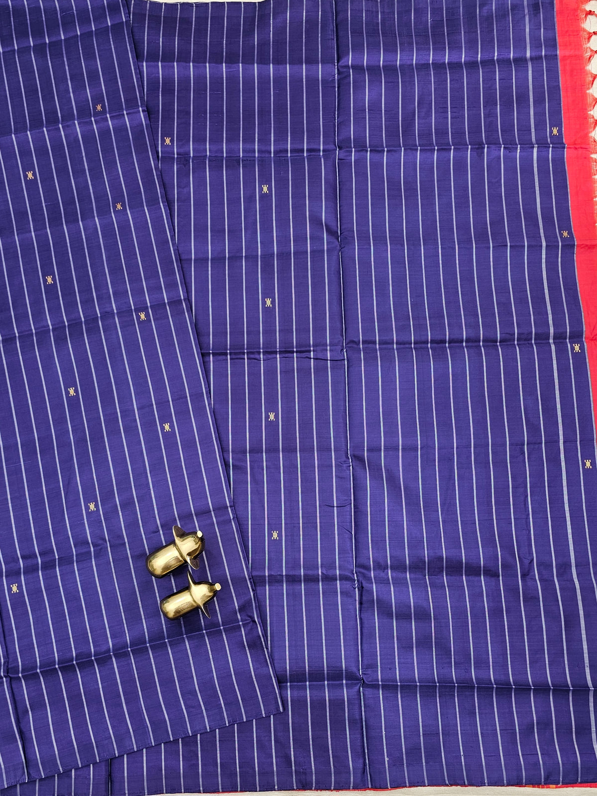 Chinnalampattu Saree - Dark Purple with Red