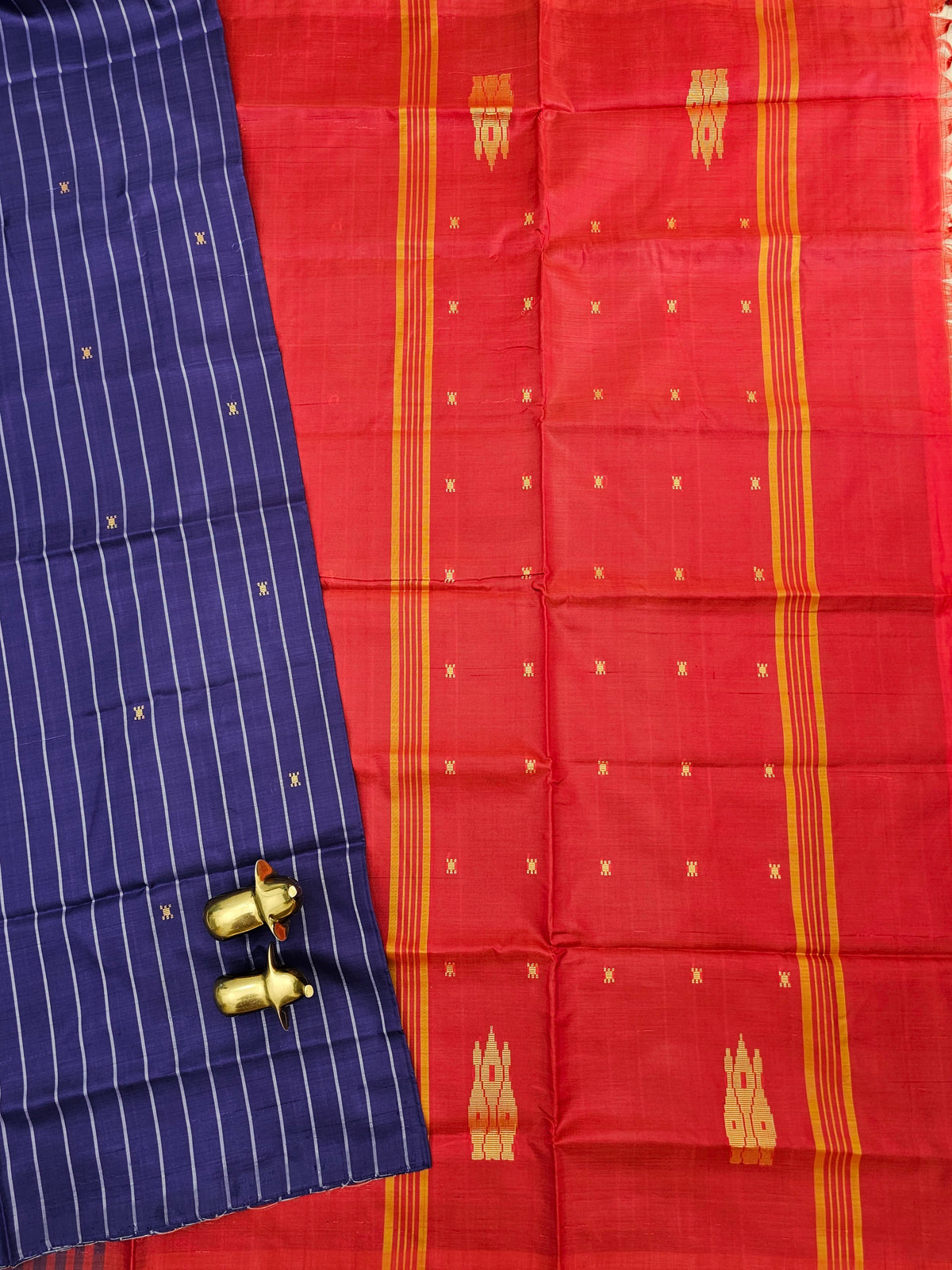 Chinnalampattu Saree - Dark Purple with Red