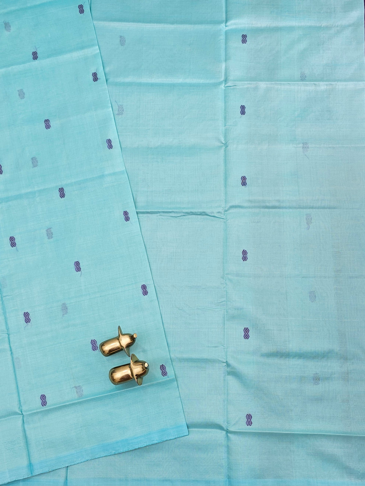 Chinnalampattu Saree - Sea Blue with Purple