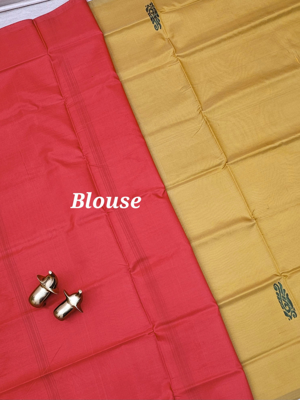 Mustard Yellow with Red Chinnalampattu Saree with Blouse
