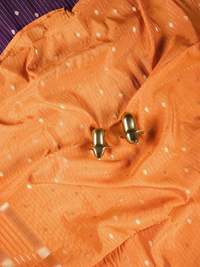 Georgette with Zari Woven Border Saree - Purple with Orange