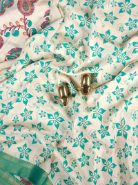 Chennuri Silk - Cream With Sea Green