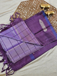 Chinnalampattu Saree with Blouse - Lavender with Purple