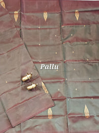 Chinnalampattu Saree - Dual Green with Honey Brown